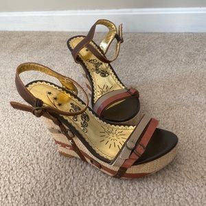 Naughty Monkey platform wedge sandals